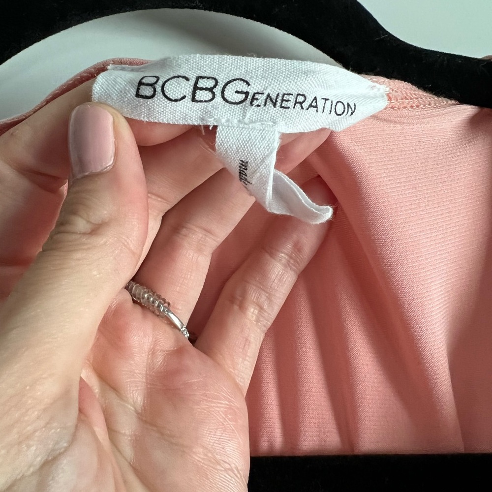 BCBGeneration Peach Ruffled Romper - Picture 4 of 4
